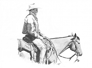 I drew a cowboy with graphite and white pencils  rlearnart